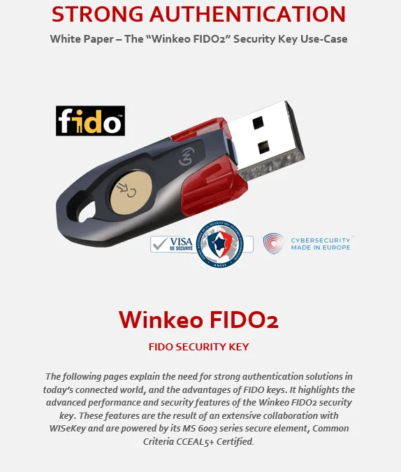 Livre blanc cas d'usage clé de sécurité Winkeo FIDO2