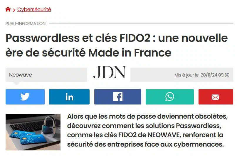 Le Journal du Net parle de NEOWAVE