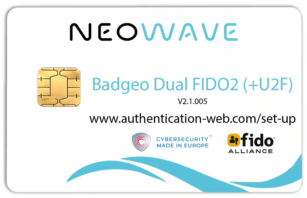 Badgeo FIDO2 contact and contactless smartcard