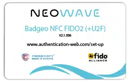 Badgeo NFC FIDO2 for strong authentication