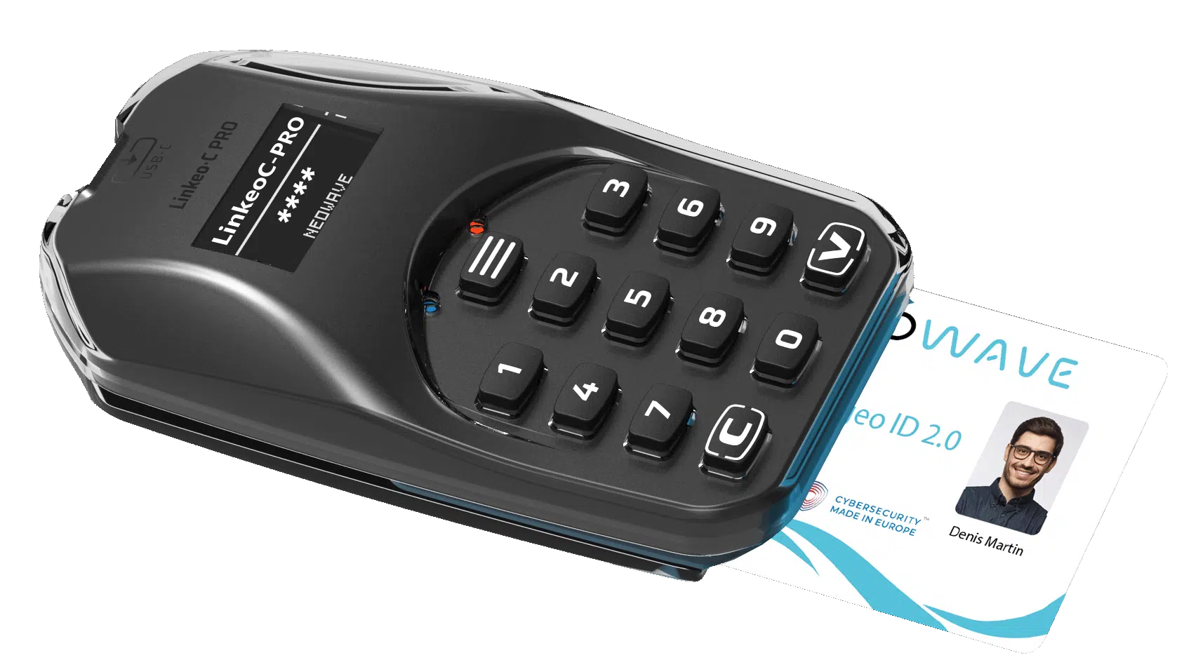 LinkeoC-PRO PNG min Multifunction smart card reader LinkeoC-PRO with PIN CACHING management.