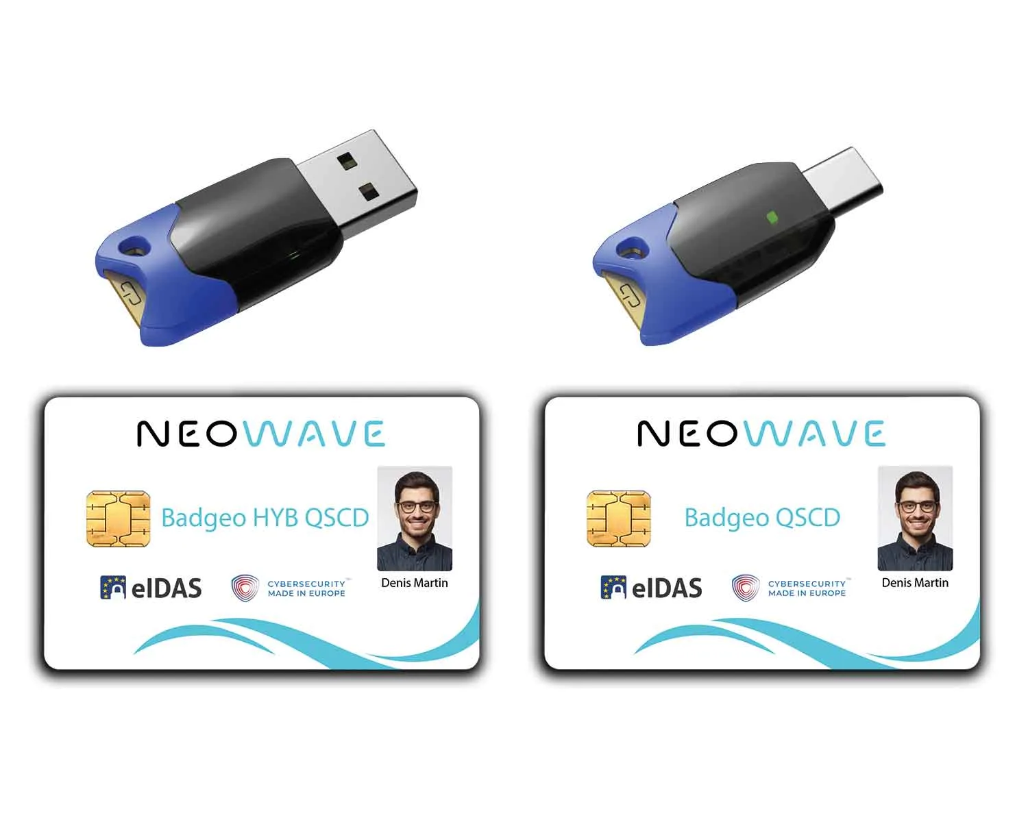 Gamme ID 2.0 de NEOWAVE avec clés de sécurité Winkeo, Weneo et carte à puce Badgeo