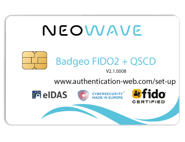 Badgeo-FIDO2-+-QSCD Carte à puce à contact Badgeo FIDO2 + QSCD de NEOWAVE